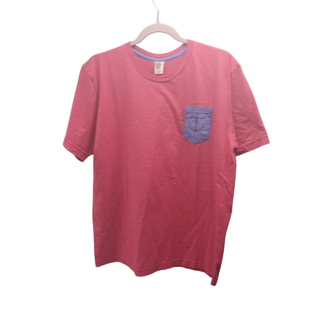 Les Cheneaux Islands Pink‎ Anchor Pocket T Shirt XL Men's Womens Unisex